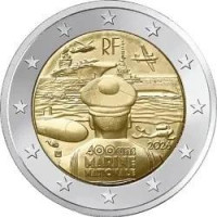 2 Евро Франция 400 лет ВМФ Франции (2026 года) 2 Евро Франция 400 лет ВМФ Франции (2026 года)